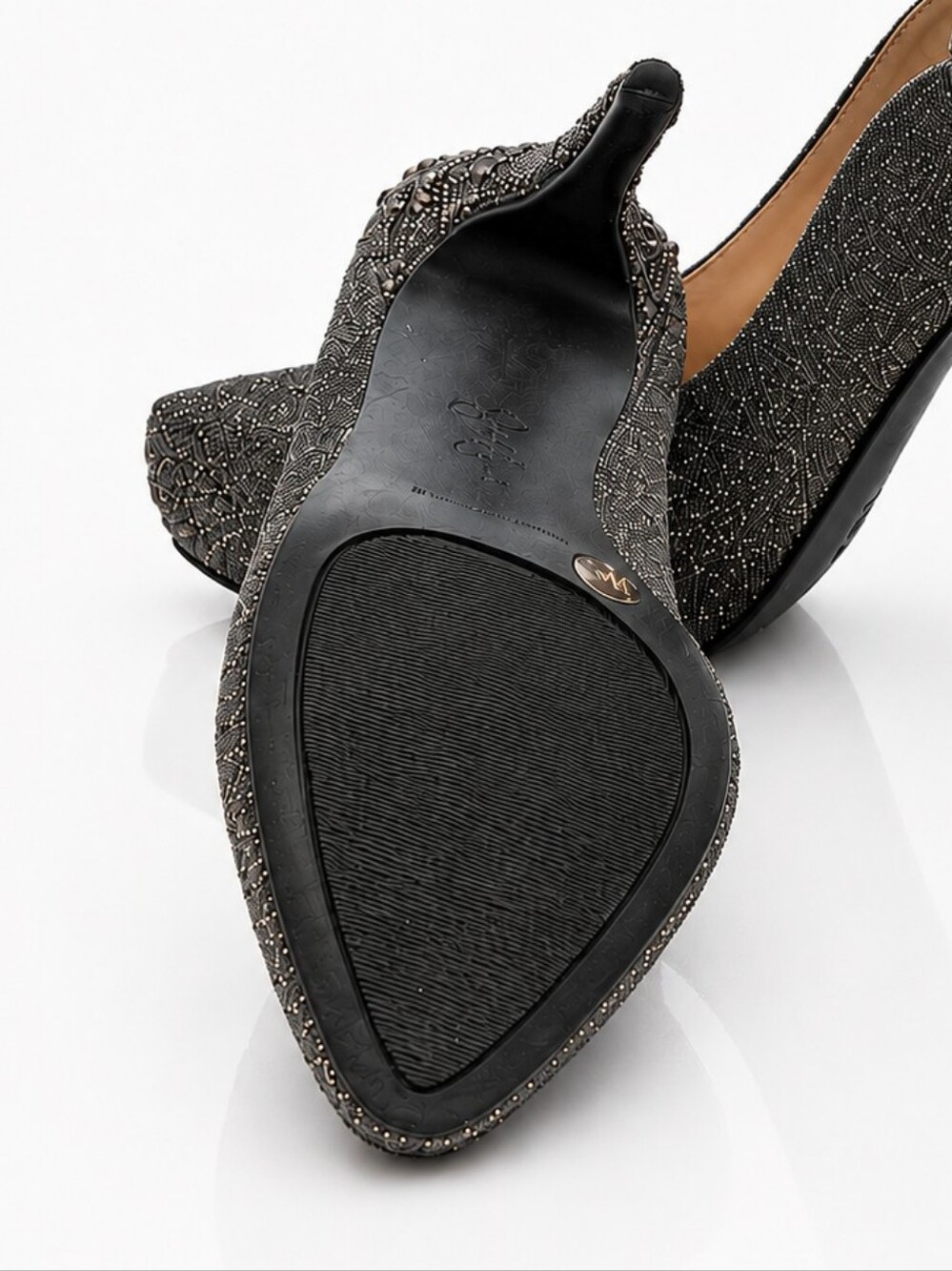 Jessica Simpson | CharcoalEmbellished Glitter Platform Heels | Size 6 - Picture 5 of 8